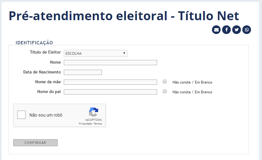 Pré-atendimento eleitoral - Título Net