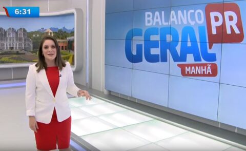  Rebeca Branco estreou hoje ancorando o Balanço Geral Manhã, da RIC TV/Record 