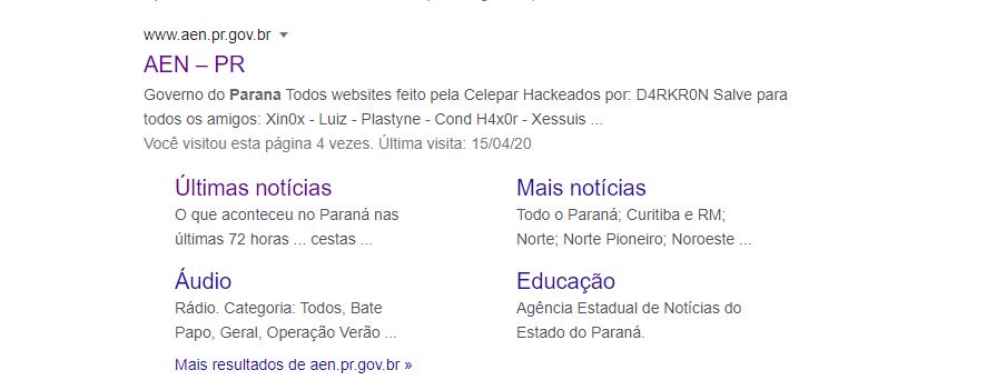 Site governo hackeado