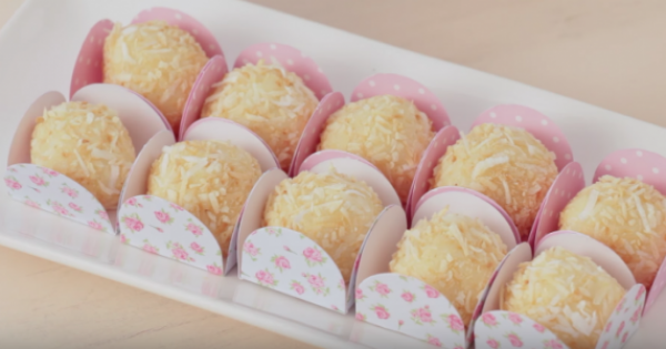 Brigadeiro Branco com Geleia de Maracujá