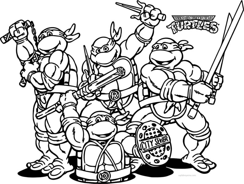 Guerreiros ninja, tartarugas ninja (desenho animado), a4, página de colorir  16 páginas (2013-5-2016-2018)