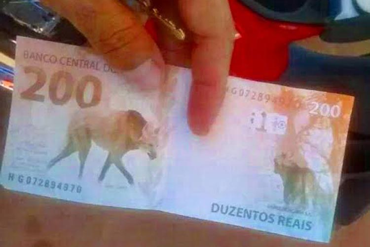 nota falsa de R$200 