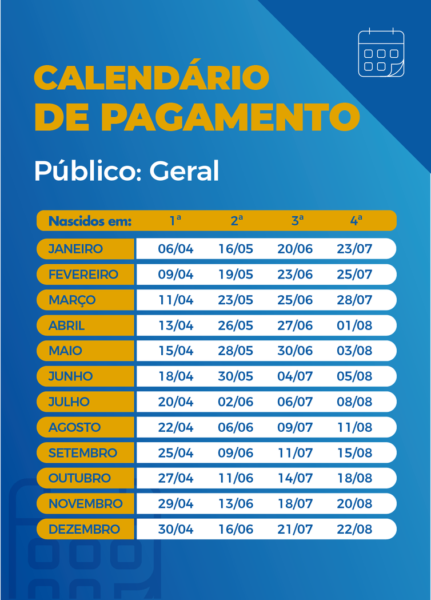 calendario completo auxilio emergencial nova rodada