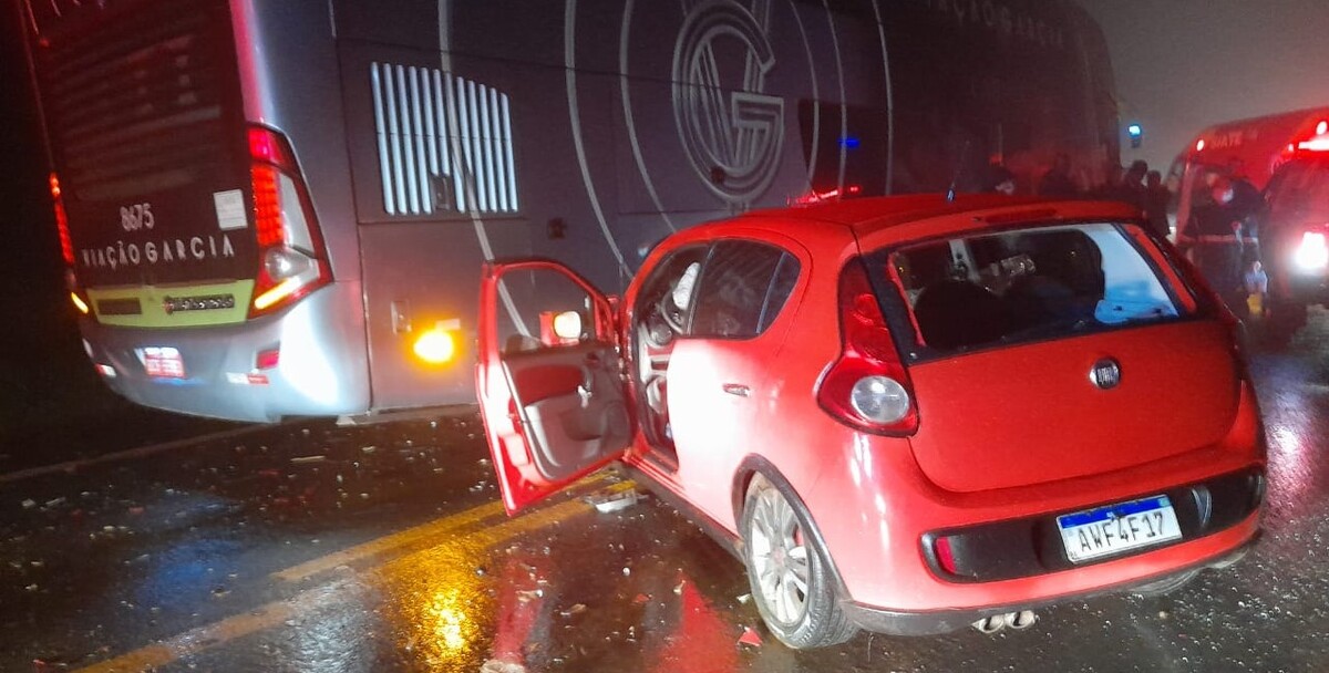  Acidente entre ônibus e carro 