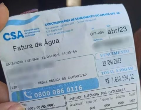 Boleto de milhões: mulher fica surpresa ao receber conta de água de R$ 8 milhões