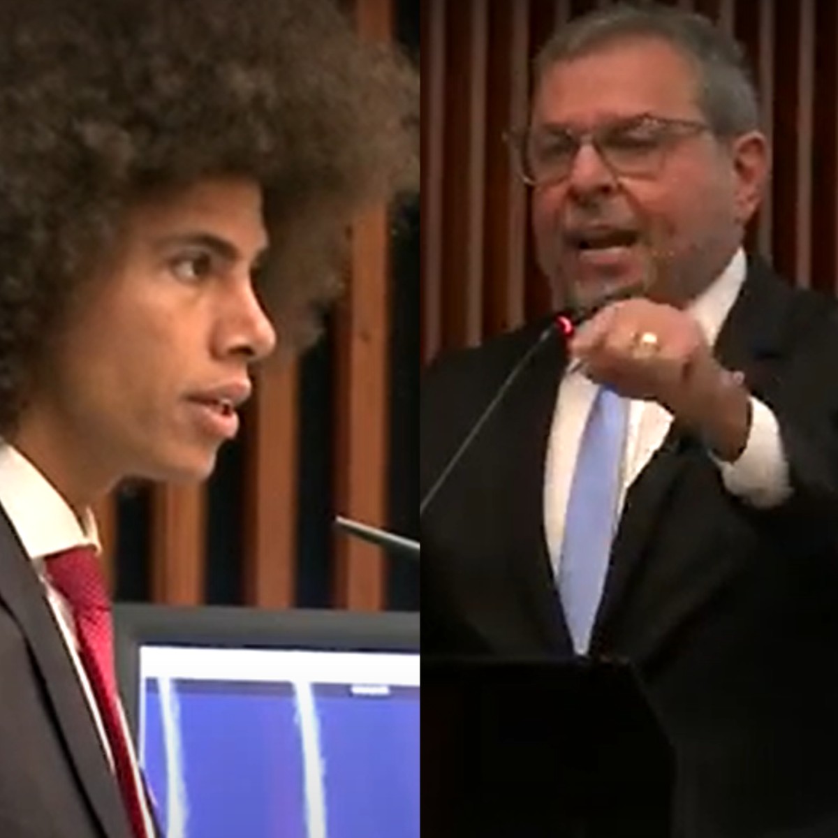  Renato Freitas e Ricardo Arruda trocaram novas farpas no plenário da Alep nesta segunda (3) e Conselho de Ética abrirá procedimento. (Foto: Reprodução / RICtv) 