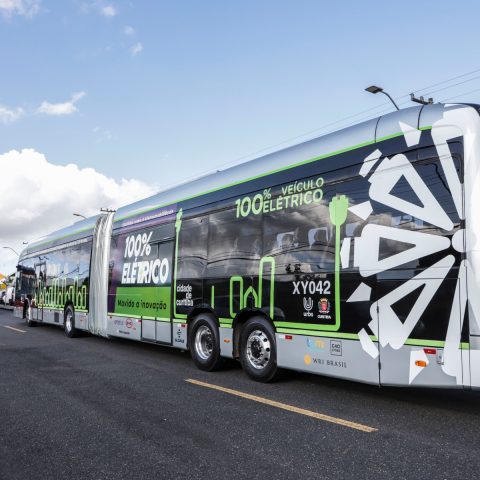 ônibus elétrico em teste s em Curitiba