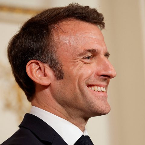 Presidente da França, Emmanuel Macron, em visita à Holanda