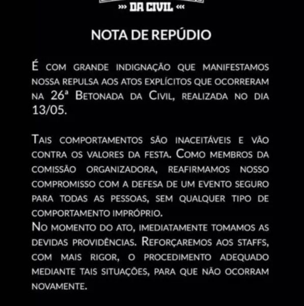 As imagens foram publicadas nesta terça-feira (16) mas o evento aconteceu no último sábado (13), em Florianópolis.