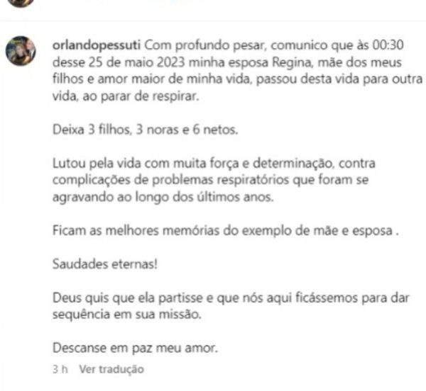 O velório será na Capela Onix Vaticano em Curitiba. Já o sepultamento será nesta sexta-feira (26), no Crematório Vaticano em Almirante Tamandaré, às 17h30.