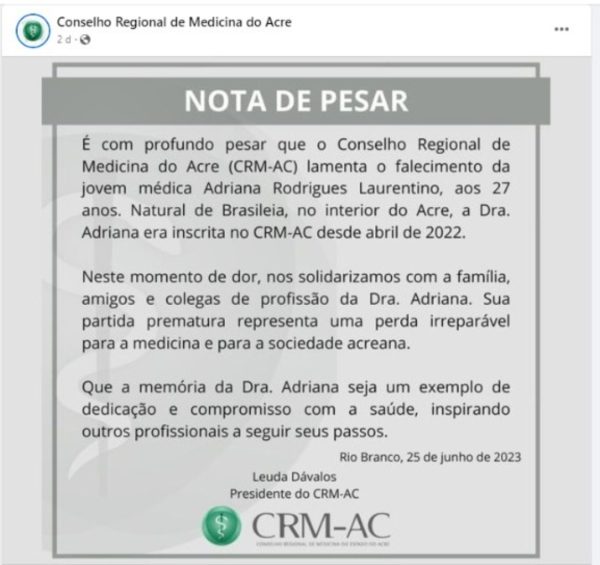 Adriana Rodrigues Laurentino, de 27 anos, morava na Bahia e decidiu viajar para o Acre para ter ajuda de sua família.