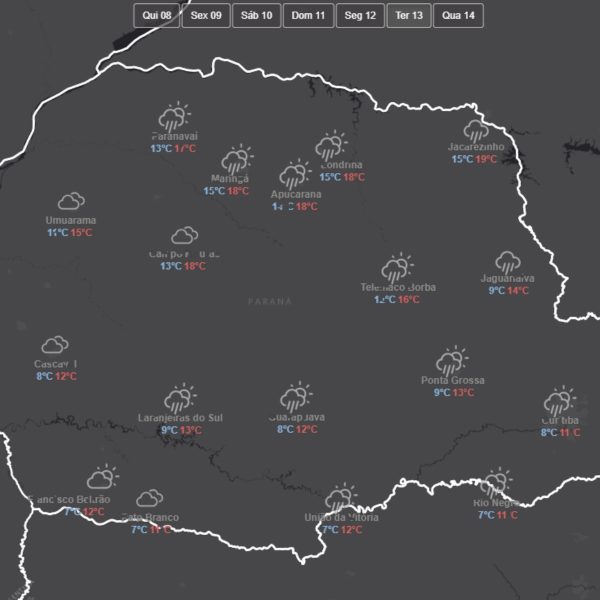 frio e chuva chegando ao paraná