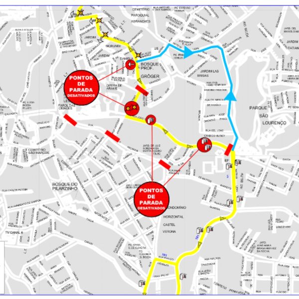 Mudança itinerário linhas de ônibus por causa de show dos Titãs na Pedreira