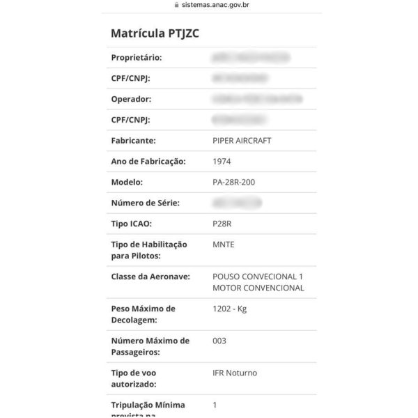 O avião que transportava dois servidores públicos do Paraná e desapareceu na Serra do Mar nesta segunda-feira (3) no litoral paranaense, é uma aeronave monomotor fabricado nos anos 70, conforme registro na Agência Nacional de Aviação Civil (ANAC).
