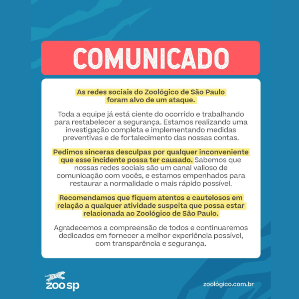 Comunicado do Zoológico