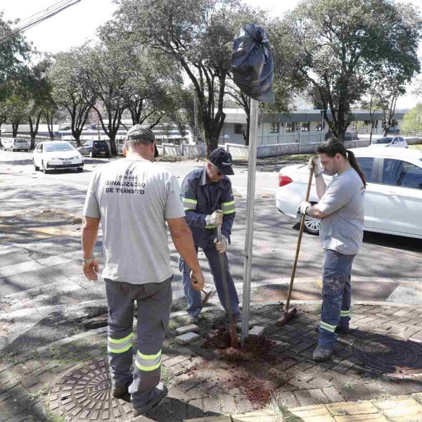 homens trabalhando trânsito