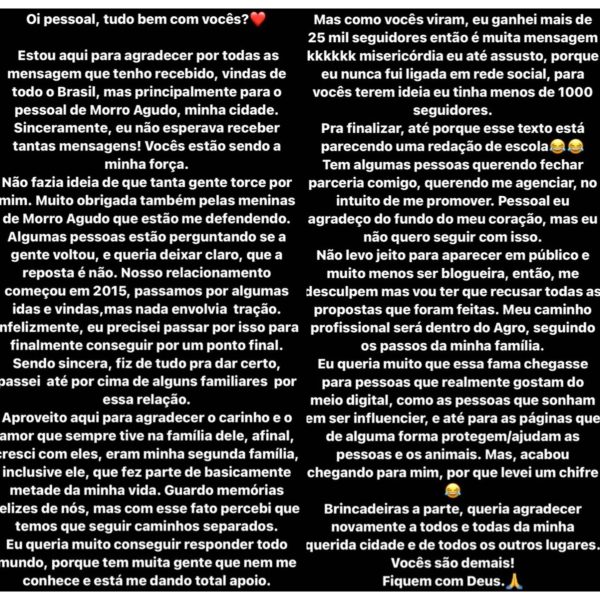 Helena disse que recebeu várias propostas de parcerias e contratos. No entanto, fez questão de esclarecer sua decisão: 