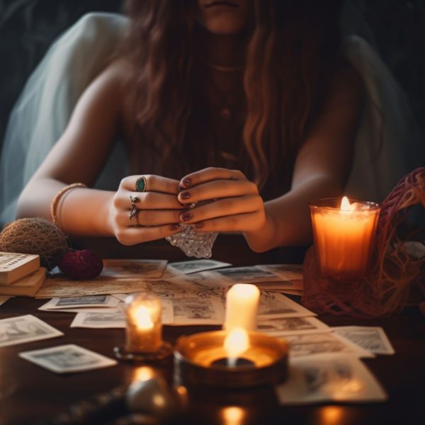 Velas e cartas Wicca
