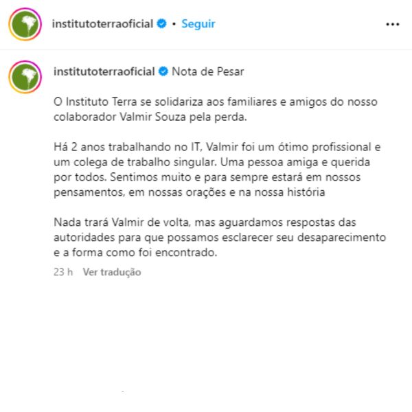 desaparecido Valmir Souza