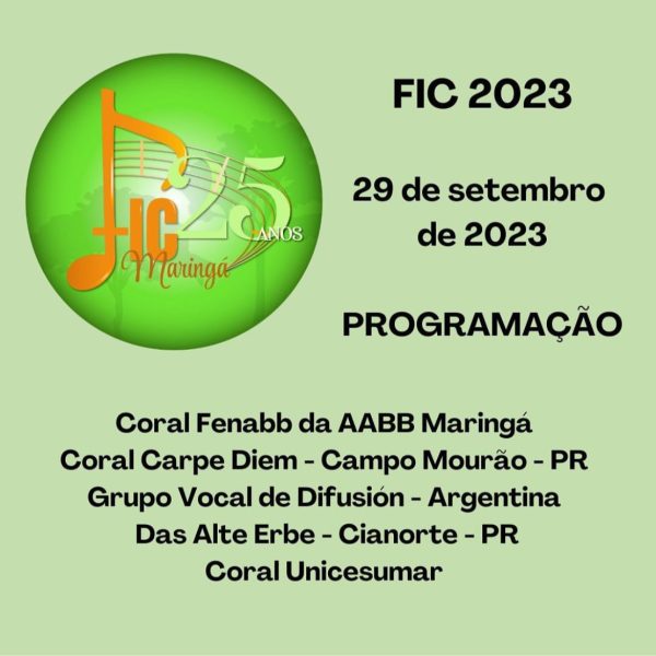 Confira a programação completa do 25° Festival Internacional de Corais