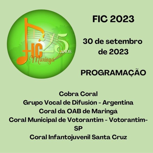 Confira a programação completa do 25° Festival Internacional de Corais