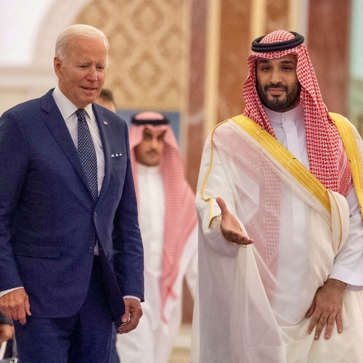  presidente dos EUA Joe Biden e representante da Arábia Saudita 
