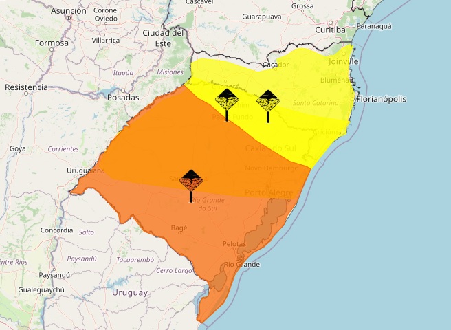  alerta laranja inmet tempestade 