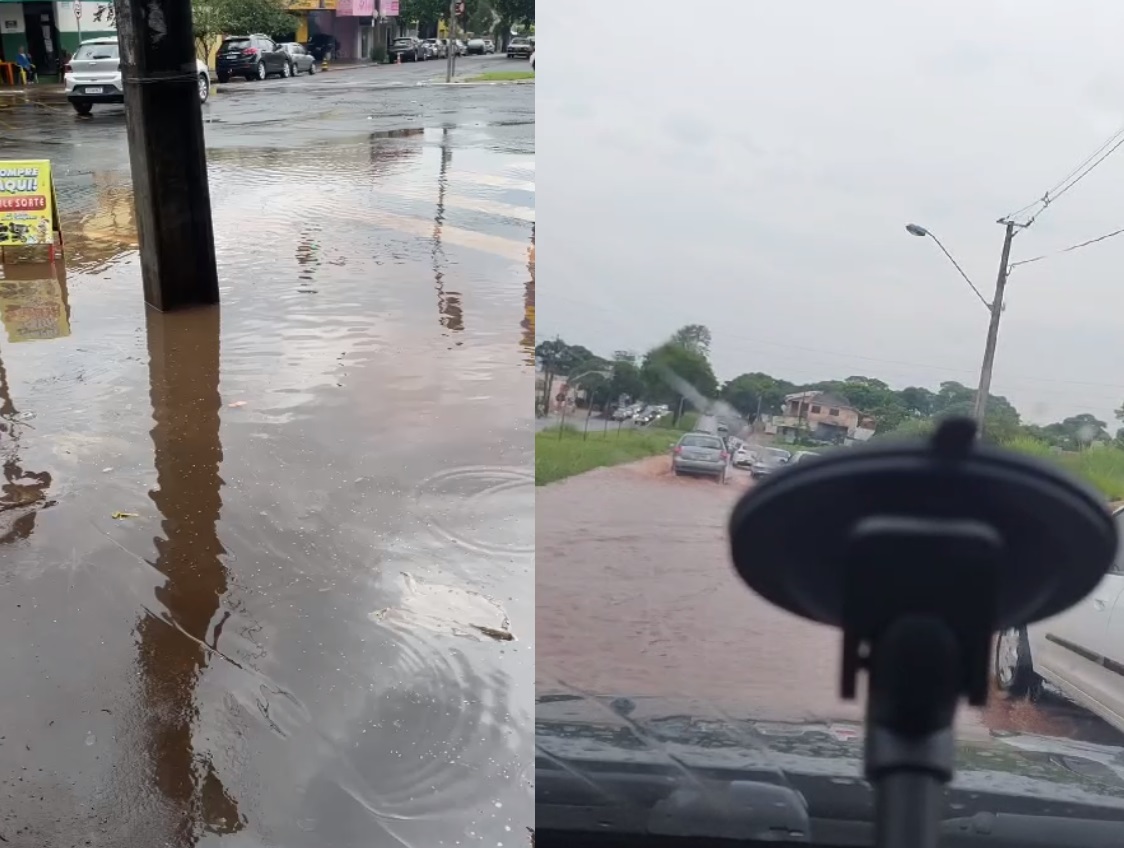  Chuva causa pontos de alagamento em Maringá e Sarandi; vídeos 