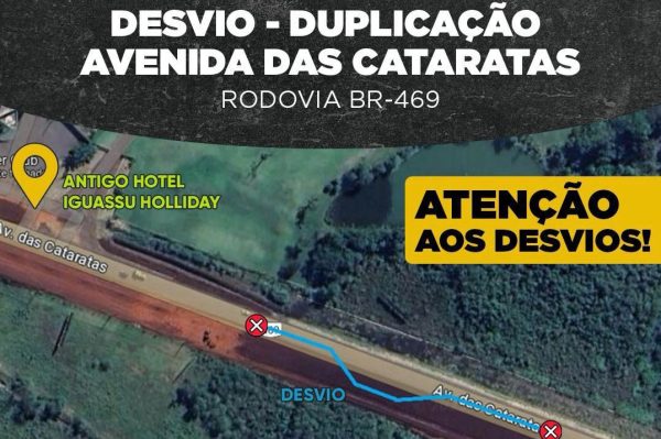 BR-469 terá desvio temporário nesta segunda-feira para duplicação da rodovia