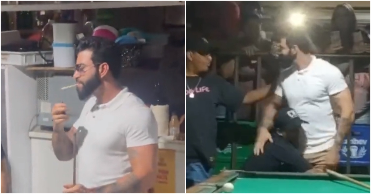 HZ  Gusttavo Lima aparece em bar em Goiânia para jogar sinuca