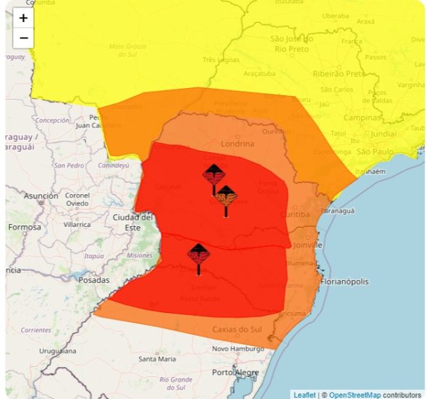 Paraná segue com alerta vermelho e laranja para tempestades; confira previsão 2