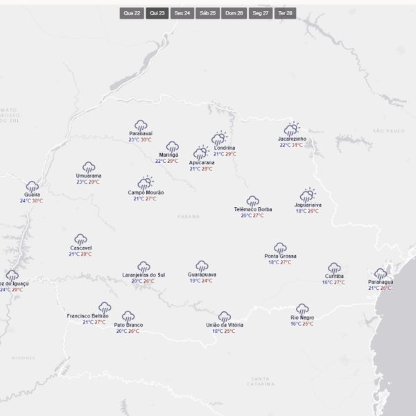 previsão do tempo paraná / alerta amarelo