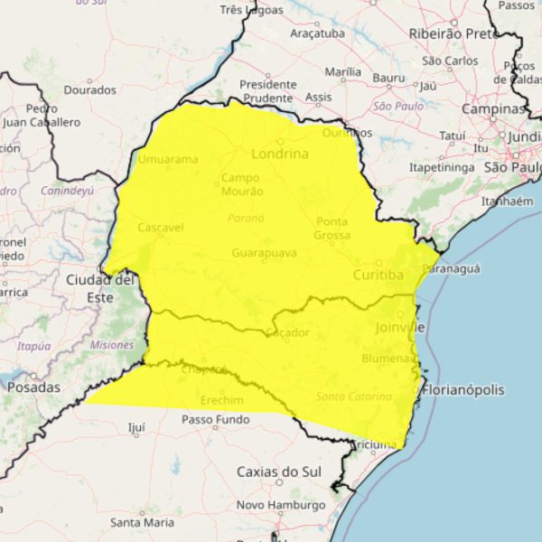 previsão do tempo paraná / alerta amarelo