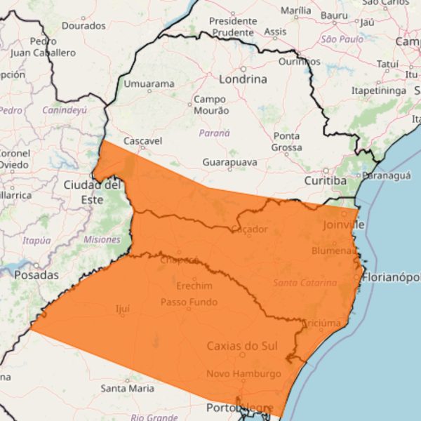 Alerta laranja temporal no Paraná