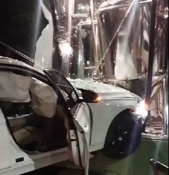 Após acidente de trânsito, BMW invade cervejaria no Paraná; VÍDEO 3