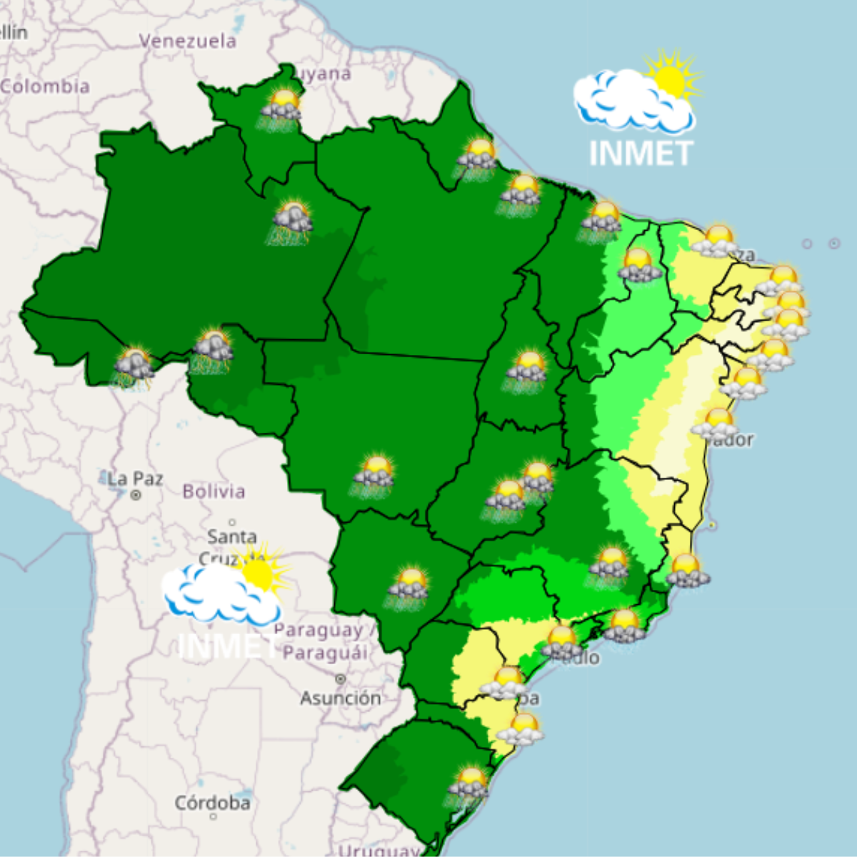  previsão de tempo chuva brasil 