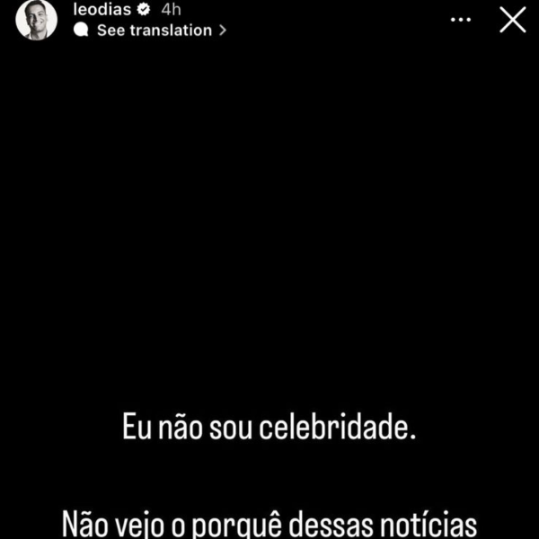 Leo Dias posta sobre sua traição nos stories