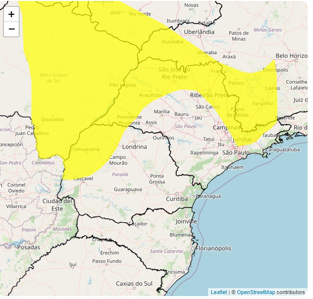  Alerta amarelo: Paraná está em área de risco para chuvas intensas, diz Inmet 