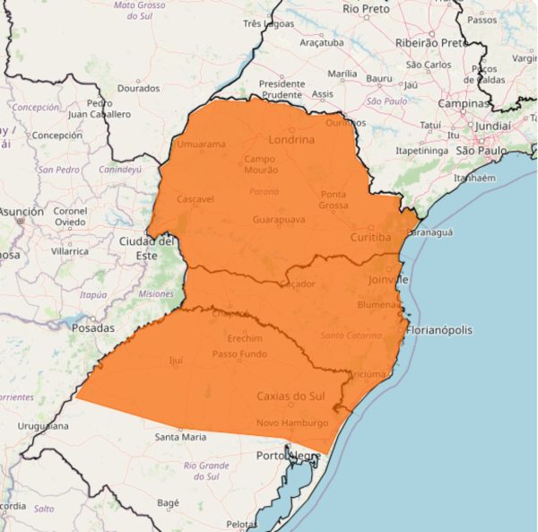 Previsão do tempo: Paraná tem alerta para chuva com granizo e ventos de até 100km/h