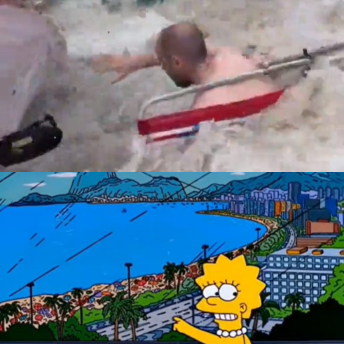  Internet diz que Simpsons previu tsunami no Brasil após ondas invadirem praia 