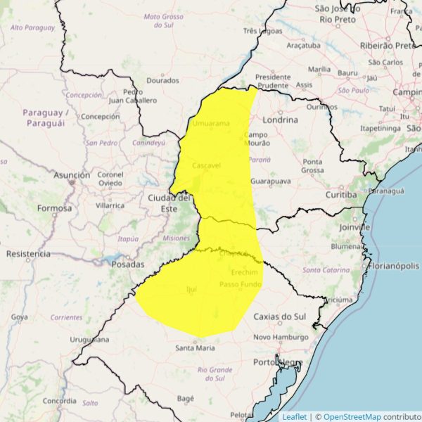 alerta amarelo tempestade paraná