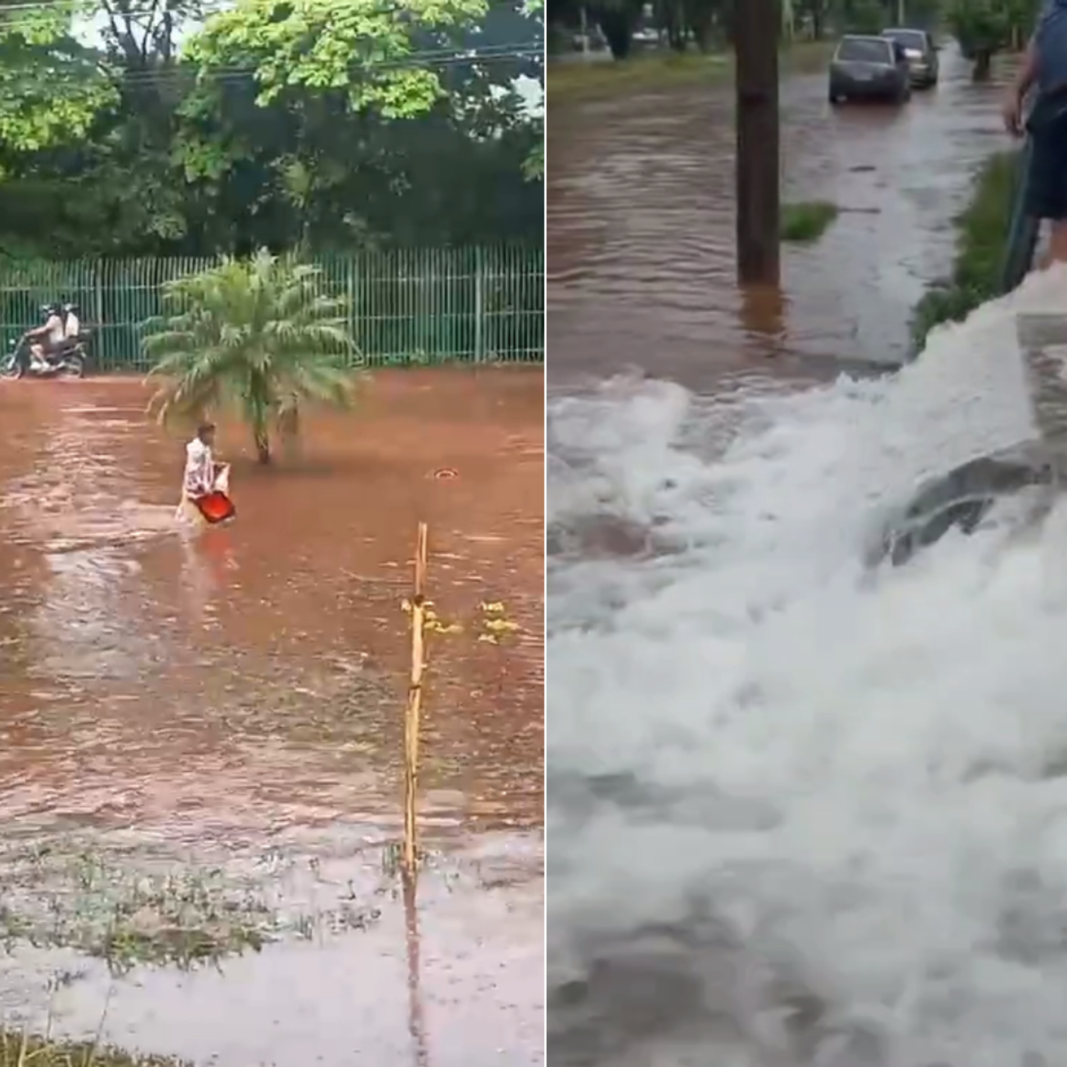  Depois de forte chuva na cidade, avenida de Londrina fica alagada 