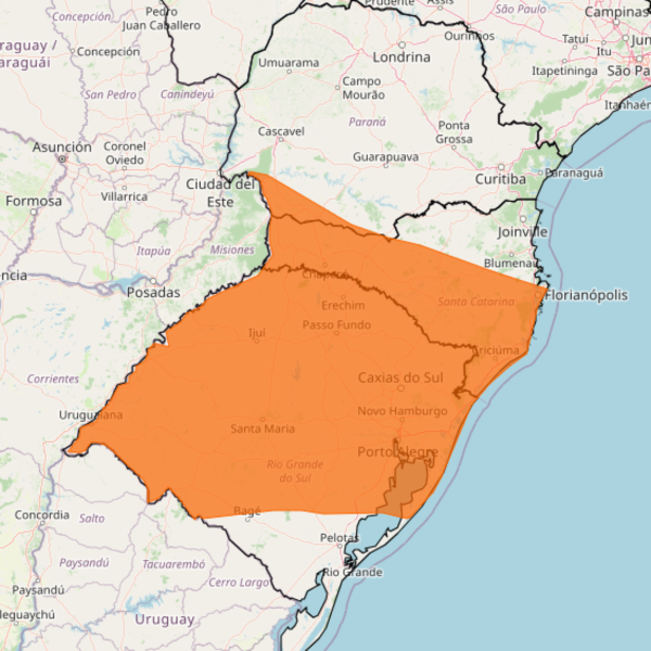 Paraná está em alerta laranja para temporal