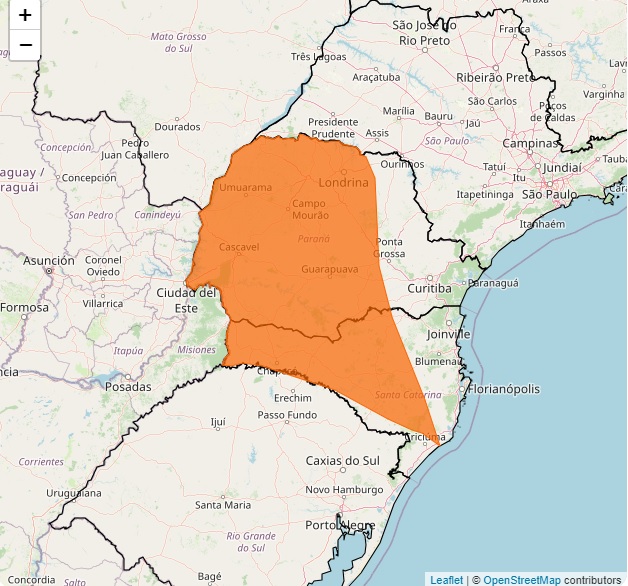  mapa com alerta laranja 