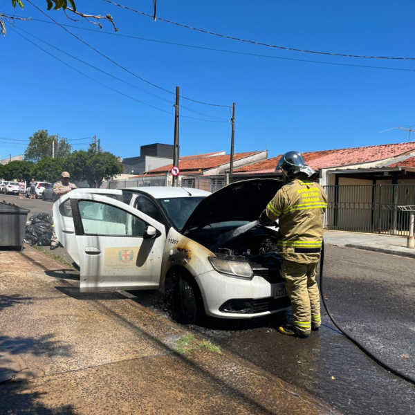 Carro da Prefeitura de Londrina pega fogo