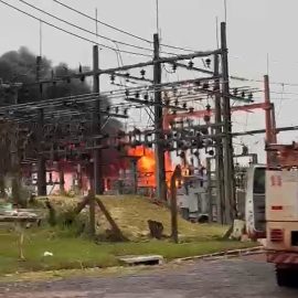 fogo subestação de energia