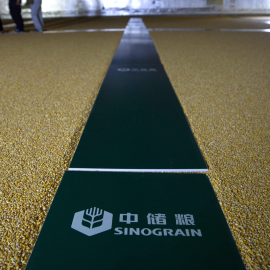 Milho em armazém da Sinograin, na China