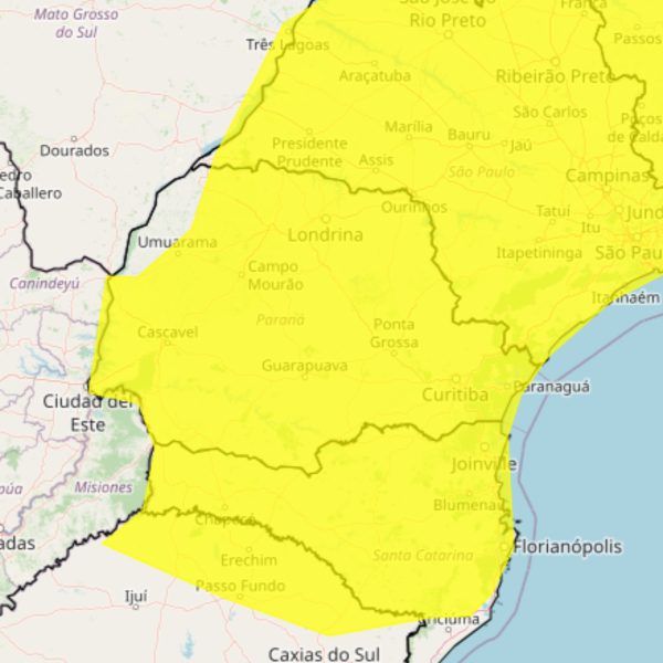 alerta amarelo de tempestade paraná