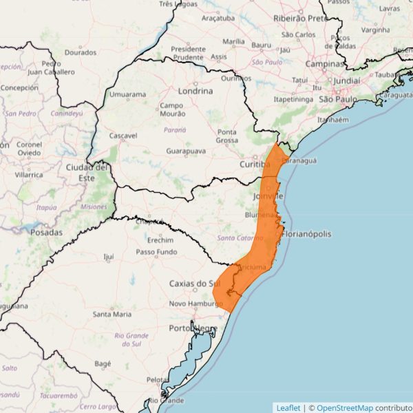 mapa do inmet mostrando áreas de perigo para tempestades e chuvas no Brasil