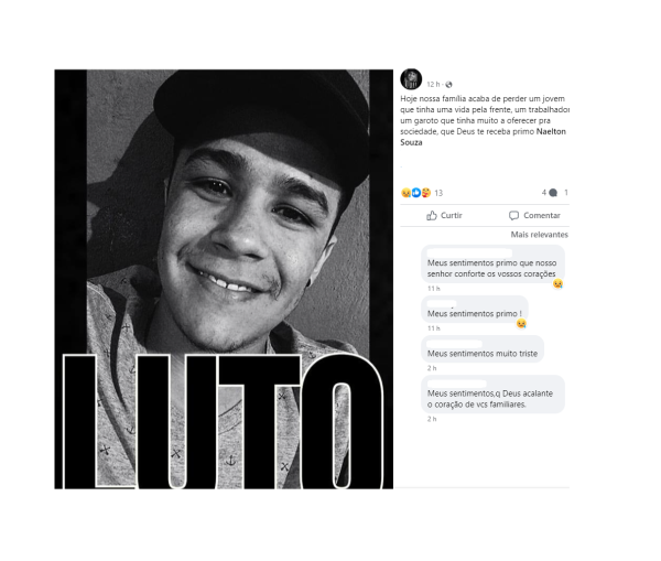 morte de jovem carbonizado no Paraná causa comoção nas redes sociais